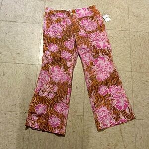 Free people floral linen pants